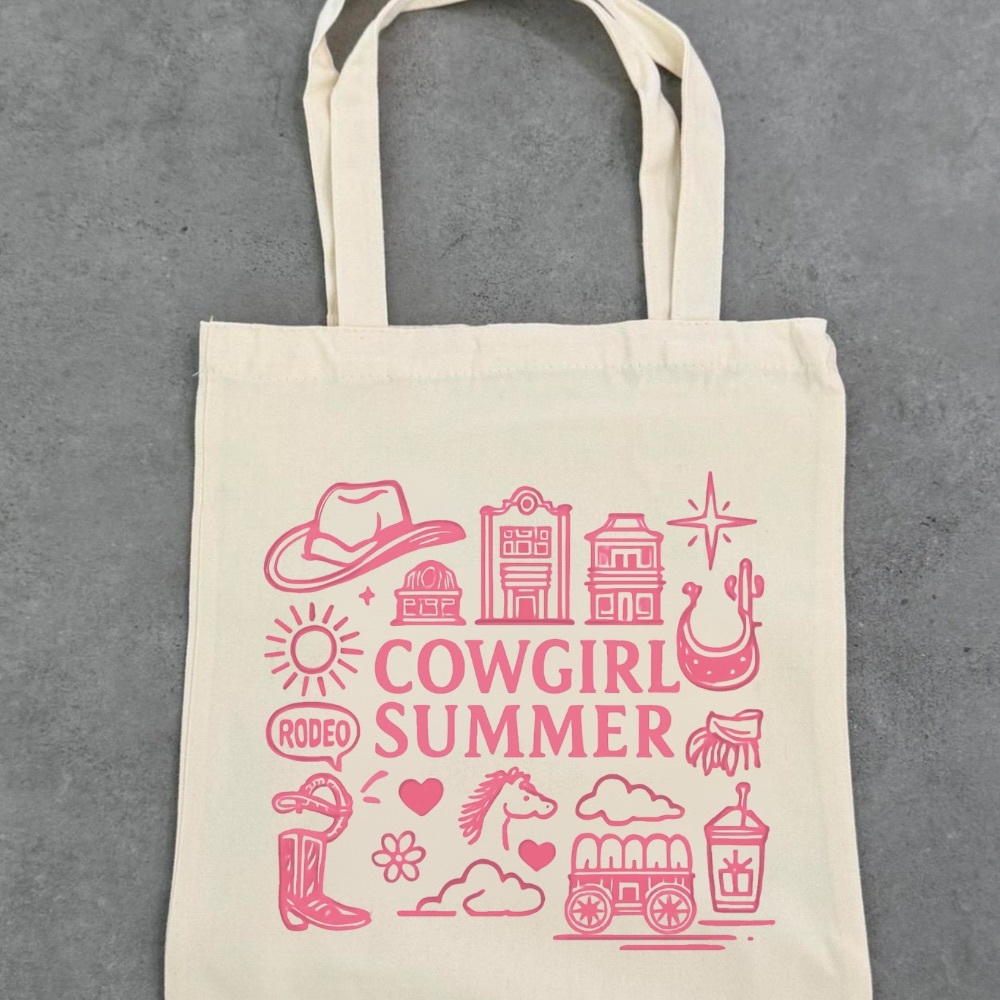 Cowgirl Summer Cream Tote Bag